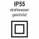 IP 55 strahlwasser geschützt Logo schwarzweiß