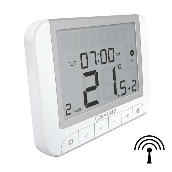 RT-et 63 elektronischer Funk Raumtemperaturregler für Infrarotheizungen von SALUS mit digitalem Display, präzise Raumtemperatursteuerung und optimalem Komfort.