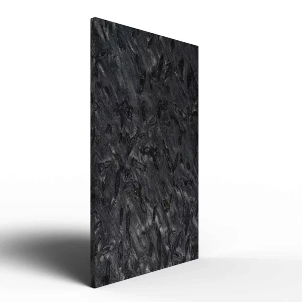 Infrarotheizung Natursteinheizung Matrix gebürstet des Herstellers eurotherm in seitlicher Ansicht auf weißem Hintergrund.