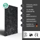 Infrarotheizung Natursteinheizung Matrix gebürstet des Herstellers eurotherm in seitlicher Ansicht auf weißem Hintergrund mit Keyfacts.