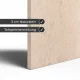 Infrarotheizung Natursteinheizung Mocca Creme feinschliff des Herstellers eurotherm in Detailansicht auf weißem Hintergrund mit Keyfacsts.