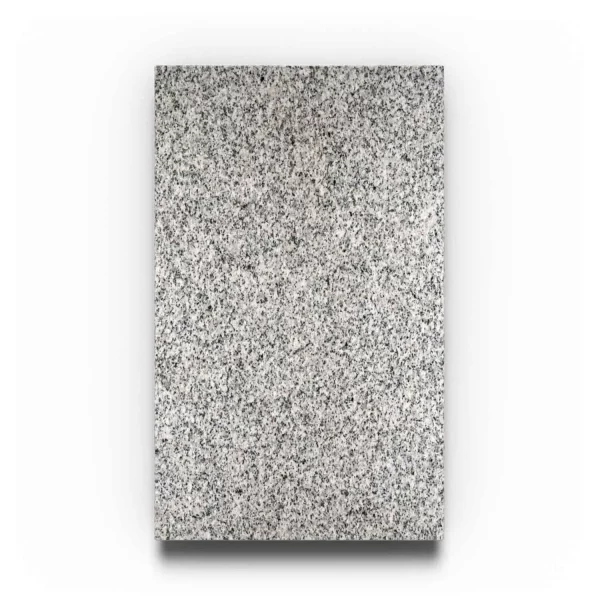 Infrarotheizung Natursteinheizung Granit feinschliff des Herstellers eurotherm in Frontansicht auf weißem Hintergrund.
