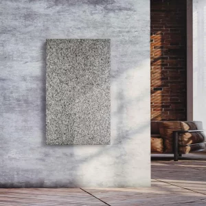 Infrarotheizung Natursteinheizung Granit feinschliff des Herstellers eurotherm an Wand montiert in Ambiente.