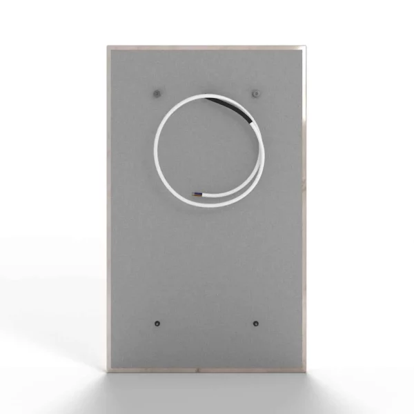 Infrarotheizung Natursteinheizung P. Cassico poliert des Herstellers eurotherm in Rückansicht auf weißem Hintergrund.