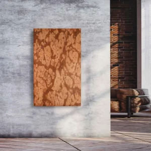 Infrarotheizung Natursteinheizung Rosso Verona gebürstet des Herstellers eurotherm an Wand montiert in Ambiente.