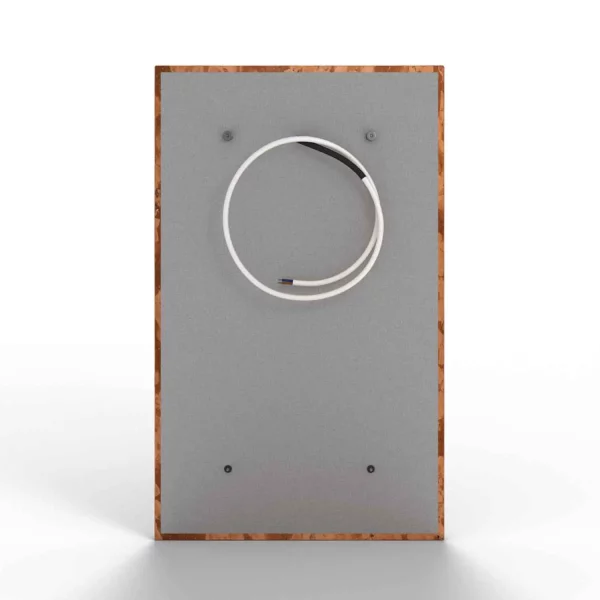 Infrarotheizung Natursteinheizung Rosso Verona gebürstet des Herstellers eurotherm in Rückansicht auf weißem Hintergrund.