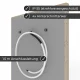 Infrarotheizung Natursteinheizung Silvia antik gebuerstet des Herstellers eurotherm in seitlicher Rückansicht auf weißem Hintergrund mit Keyfacts.