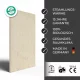 Infrarotheizung Natursteinheizung Silvia antik gebuerstet des Herstellers eurotherm in seitlicher Ansicht auf weißem Hintergrund mit Keyfacts.