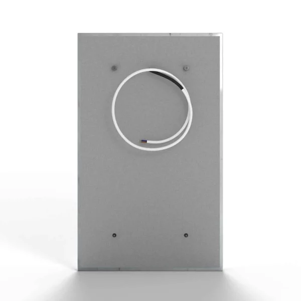 Infrarotheizung Natursteinheizung V. Varios poliert des Herstellers eurotherm in Rückansicht auf weißem Hintergrund.