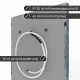 Infrarotheizung Natursteinheizung Valentina Grey poliert des Herstellers eurotherm in seitlicher Rückansicht auf weißem Hintergrund mit Keyfacts.