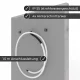 Infrarotheizung Natursteinheizung Volakos poliert des Herstellers eurotherm in seitliche Rückansicht auf weißem Hintergrund mit Keyfacts.