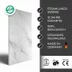 Infrarotheizung Natursteinheizung Volakos poliert des Herstellers eurotherm in seitlicher Ansicht auf weißem Hintergrund mit Keyfacts.