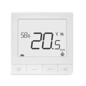 Salus SQ610RF Quantum Funk-Raumthermostat von vorne, Luxuswärme Thermostat-Zubehör